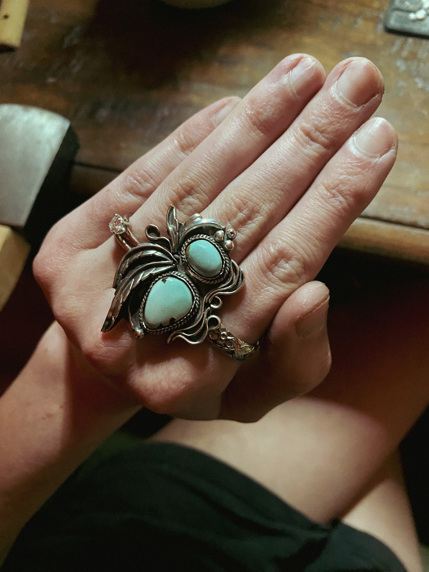 Bohemian Carico Lake Turquoise Flourish Ring