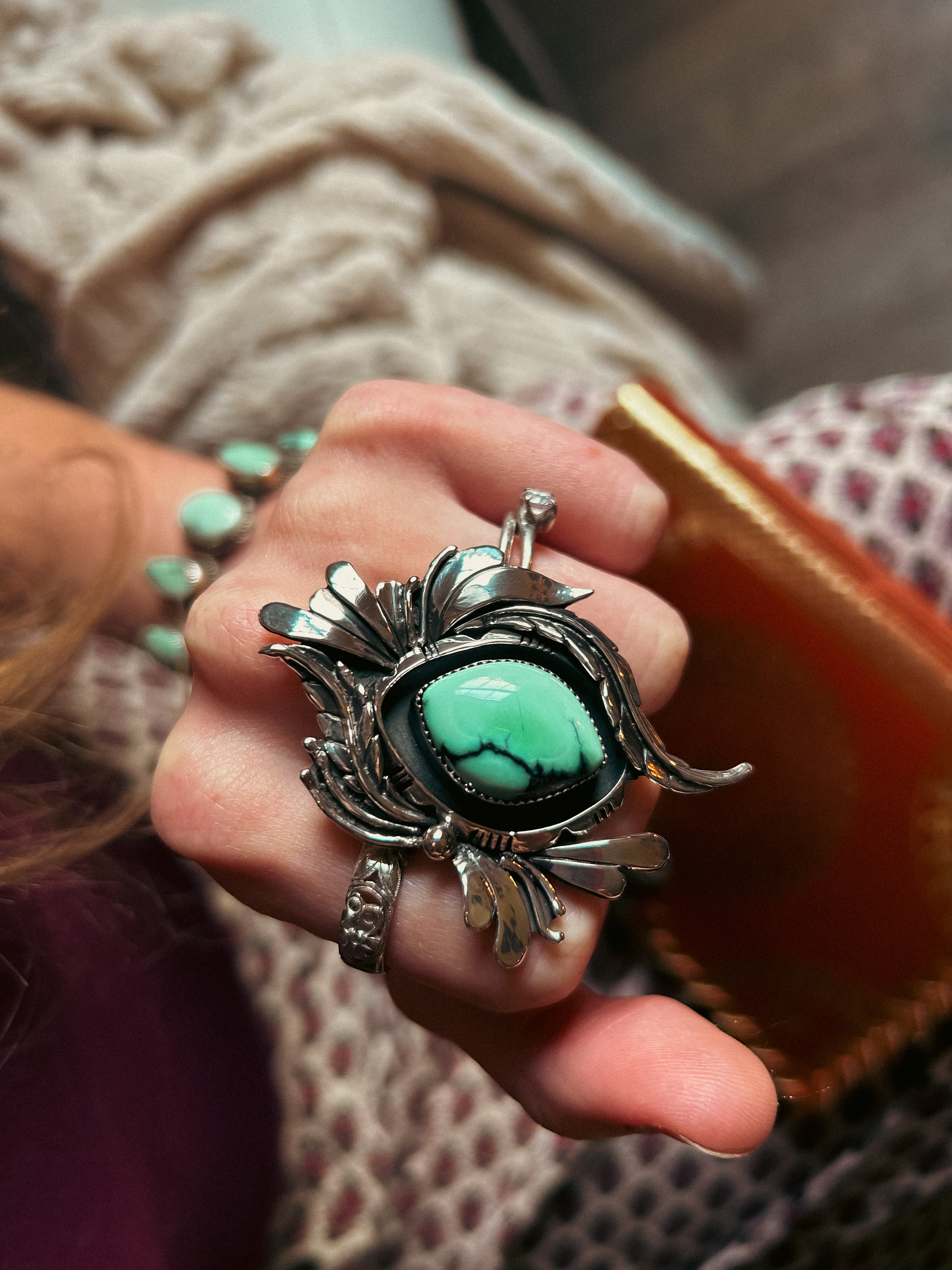 High-Grade Lone Mountain Turquoise Stacker Ring – CurioSilver